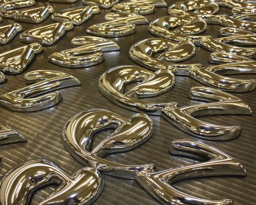 Bespoke Chrome Plated Vac Formed Letters For Media Company's Advertising Campaign