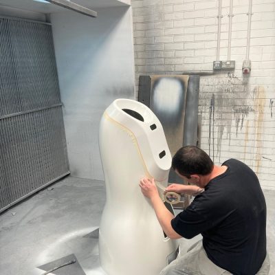 Pre-Paint Masking of Fibreglass assembly