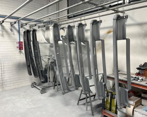 Polyurethane Bumper Inserts Drying After Primer Application